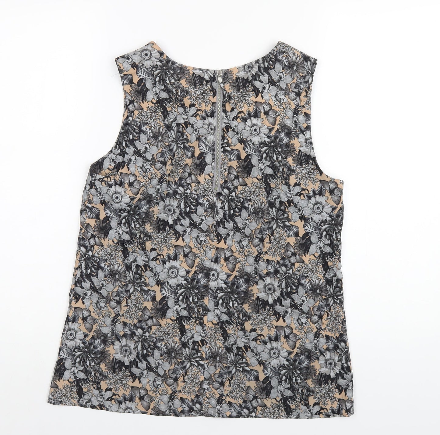 Oasis Womens Multicoloured Floral Polyester Basic Tank Size 12 One Shoulder