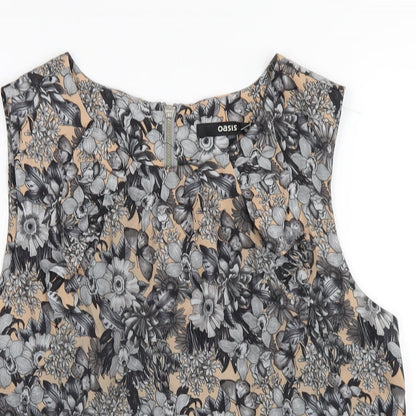 Oasis Womens Multicoloured Floral Polyester Basic Tank Size 12 One Shoulder