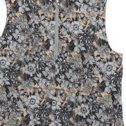 Oasis Womens Multicoloured Floral Polyester Basic Tank Size 12 One Shoulder
