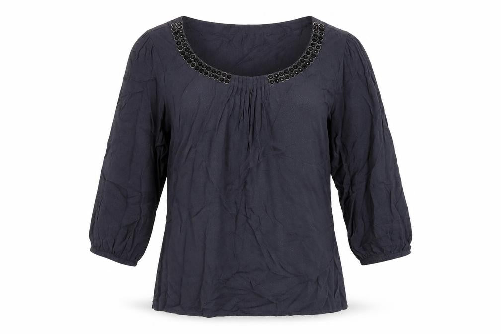 RJR.John Rocha Womens Grey Viscose Basic Blouse Size 10 Scoop Neck