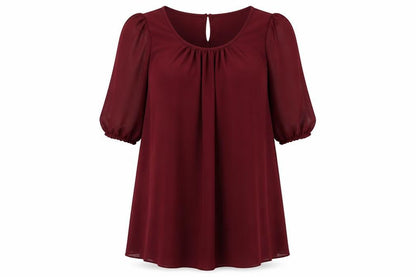 New Look Womens Red Polyester A-Line Size 18 Boat Neck Button
