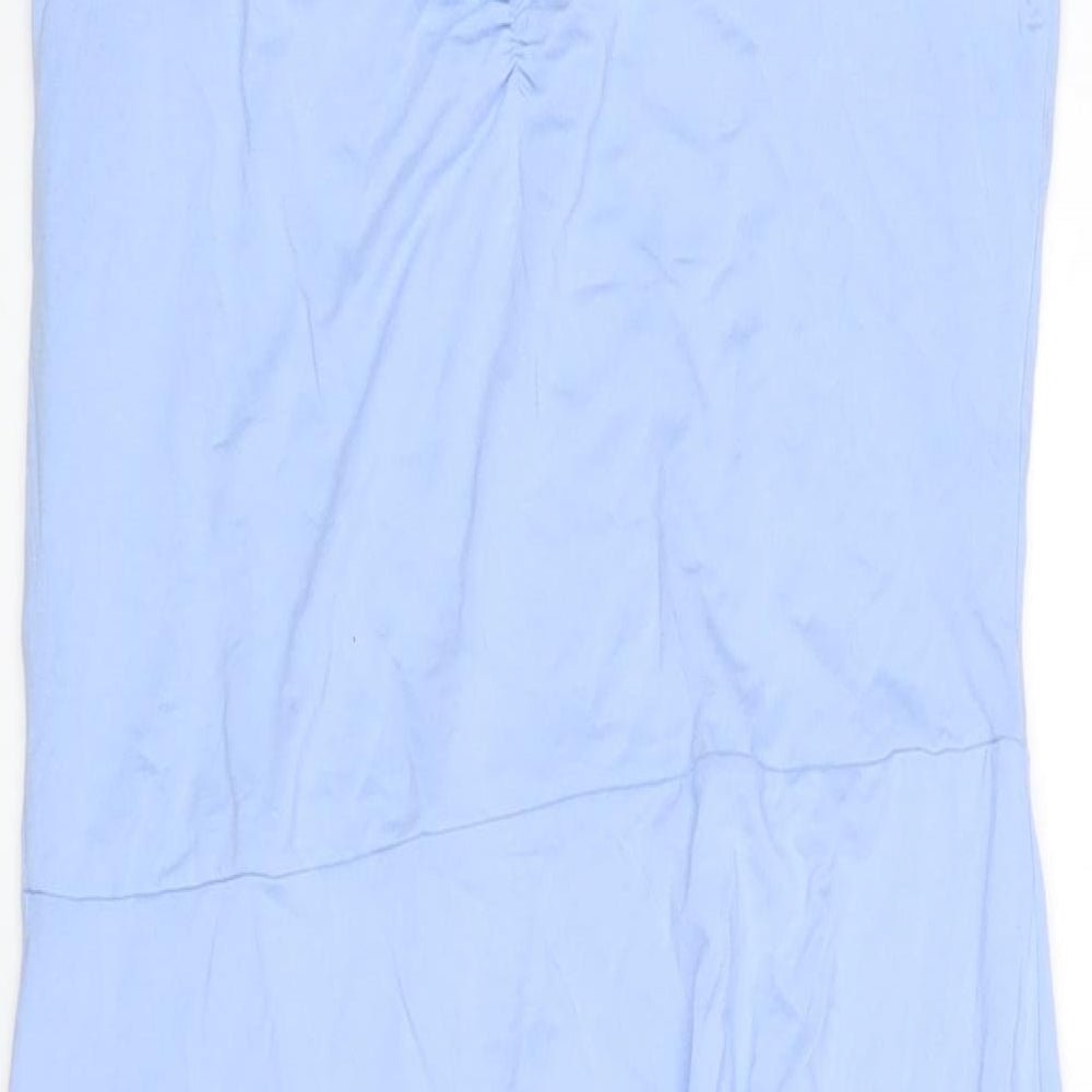 H&M Womens Blue Viscose A-Line Size L V-Neck Pullover