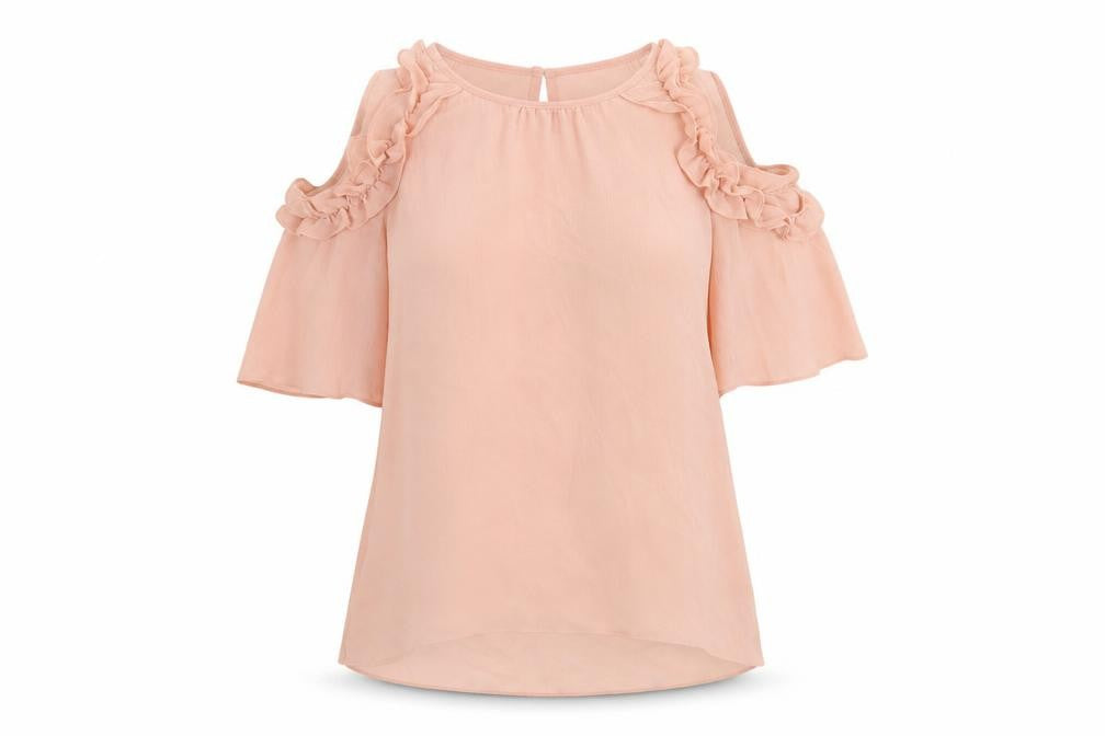 River Island Womens Pink Polyester Basic T-Shirt Size 10 Round Neck