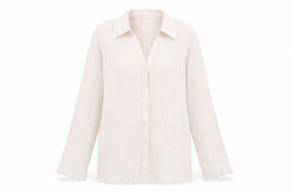 Nicola Womens Ivory Polyester Basic Button-Up Size M Collared