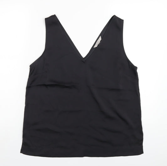 H&M Womens Black Polyester Basic Tank Size M V-Neck
