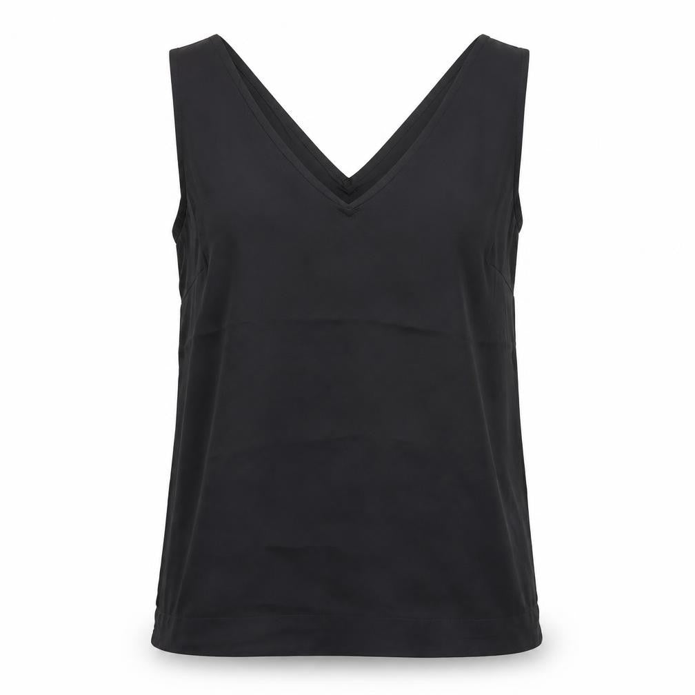 H&M Womens Black Polyester Basic Tank Size M V-Neck