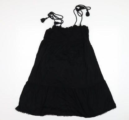 Next Womens Black Viscose A-Line Size 12 Square Neck Pullover