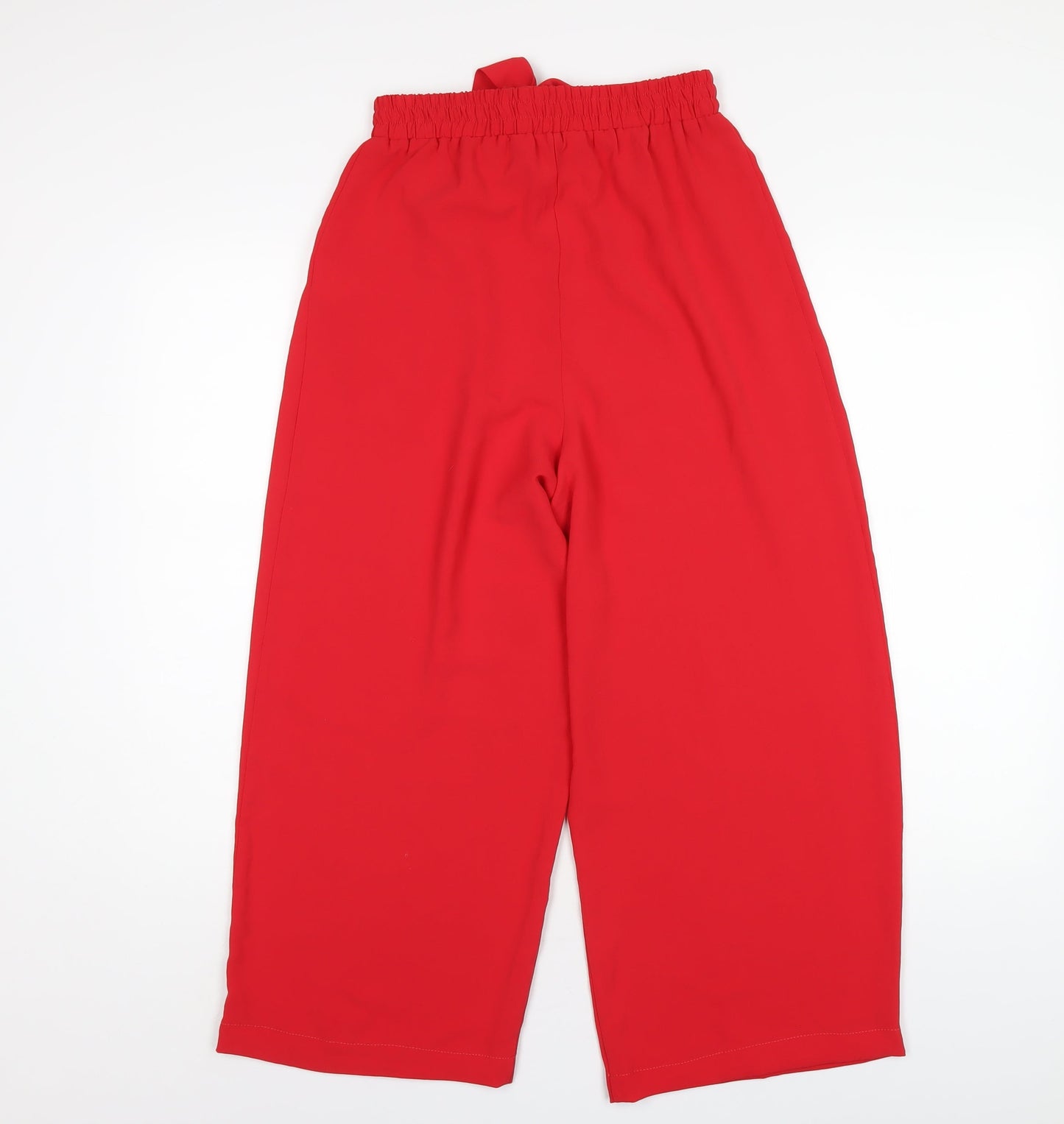 Zara Womens Red Polyester Trousers Size M L25 in Regular