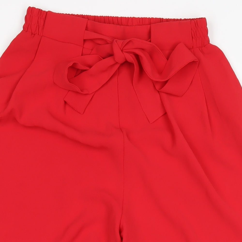 Zara Womens Red Polyester Trousers Size M L25 in Regular