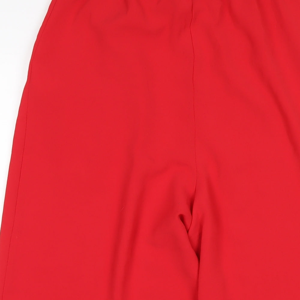 Zara Womens Red Polyester Trousers Size M L25 in Regular