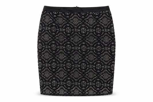 Forever 21 Womens Black Cotton Straight & Pencil Skirt Size M Zip