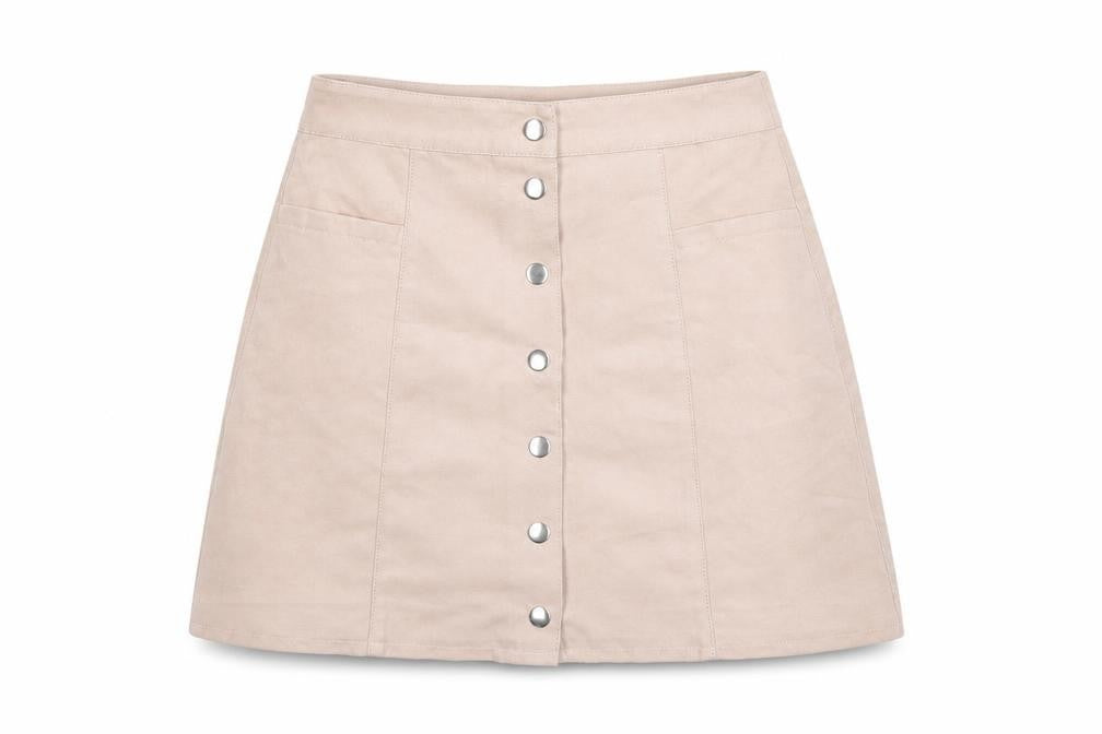 H&M Womens Pink Polyester A-Line Skirt Size 6 Snap