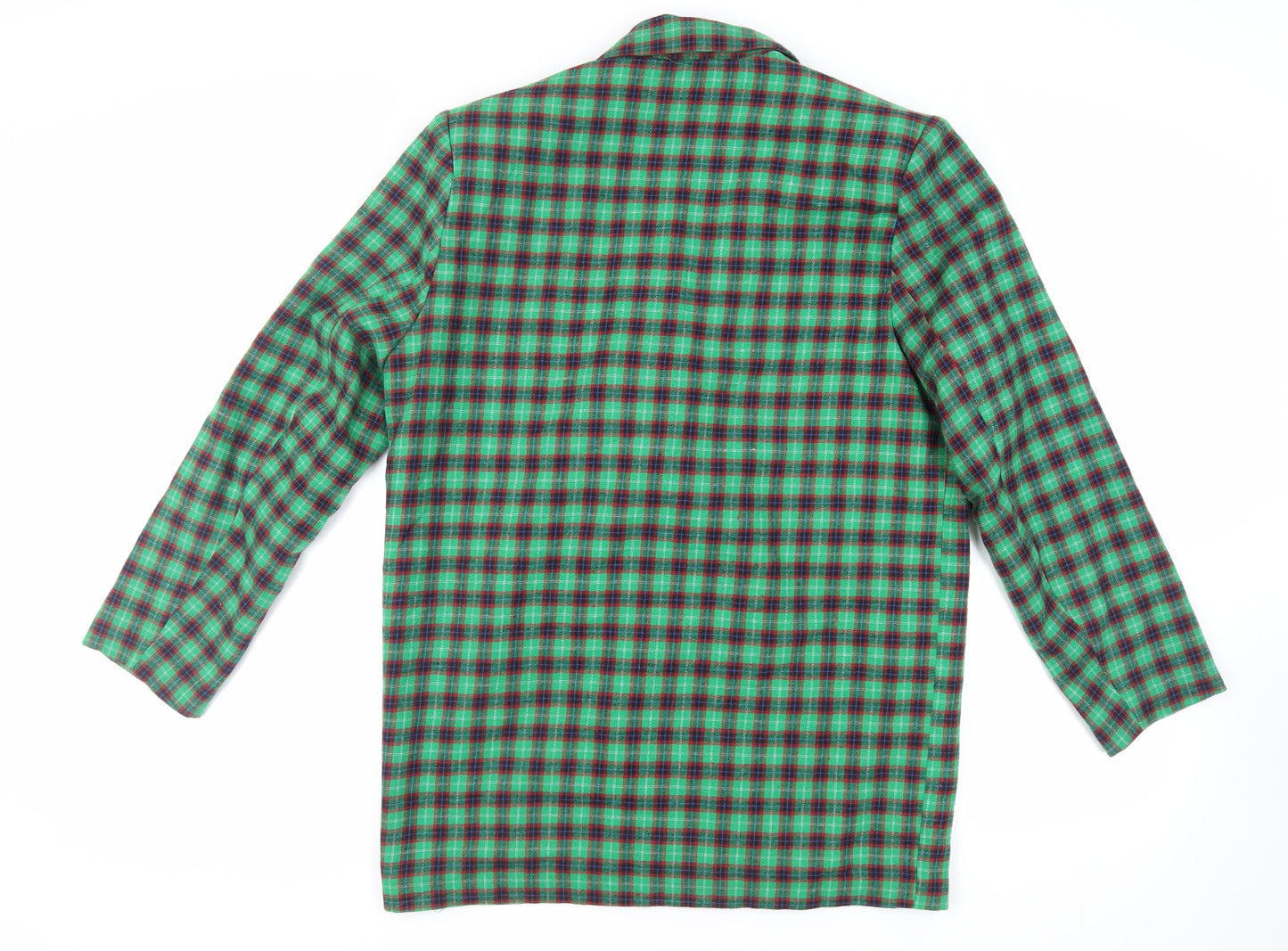 Heartbreak Womens Green Plaid Jacket Blazer Size 10 Button