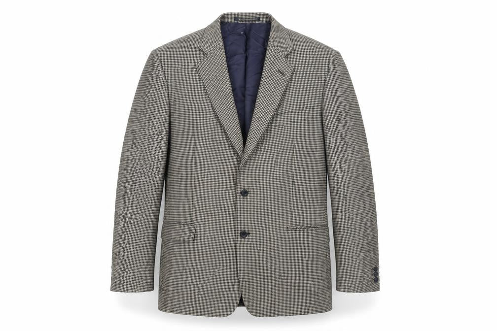 Marks & Spencer Mens Beige Geometric Wool Jacket Blazer Size 46 Regular
