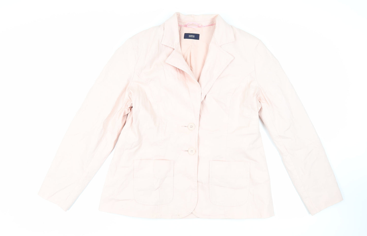 Marks and Spencer Womens Pink Jacket Blazer Size 18 Button