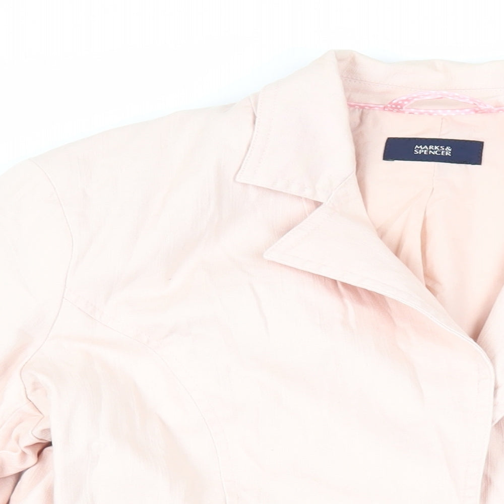Marks and Spencer Womens Pink Jacket Blazer Size 18 Button
