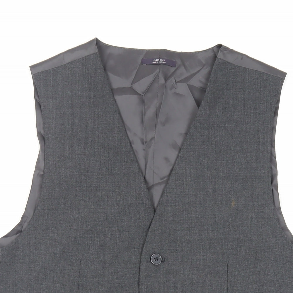 Marks and Spencer Mens Grey Wool Jacket Suit Waistcoat Size 36 Regular