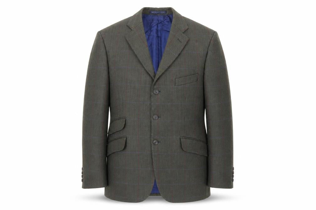 Marks & Spencer Mens Green Herringbone Wool Jacket Blazer Size 40 Regular