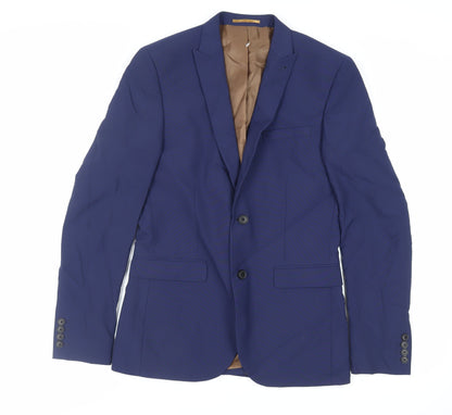 Next Mens Blue Polyester Jacket Suit Jacket Size 38 Regular