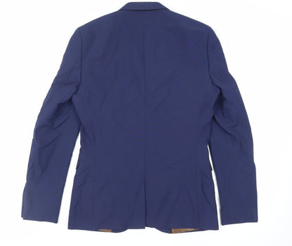 Next Mens Blue Polyester Jacket Suit Jacket Size 38 Regular