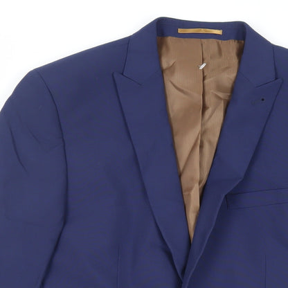 Next Mens Blue Polyester Jacket Suit Jacket Size 38 Regular