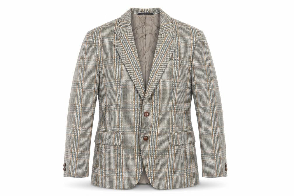 Frederick L. Mabb Mens Green Plaid Wool Jacket Blazer Size 38 Regular - Vintage