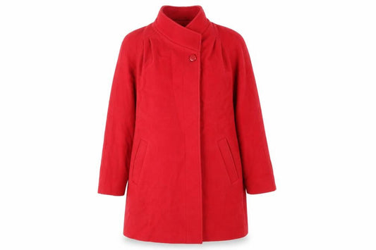 St Michael Womens Red Overcoat Coat Size 10 Button - Vintage