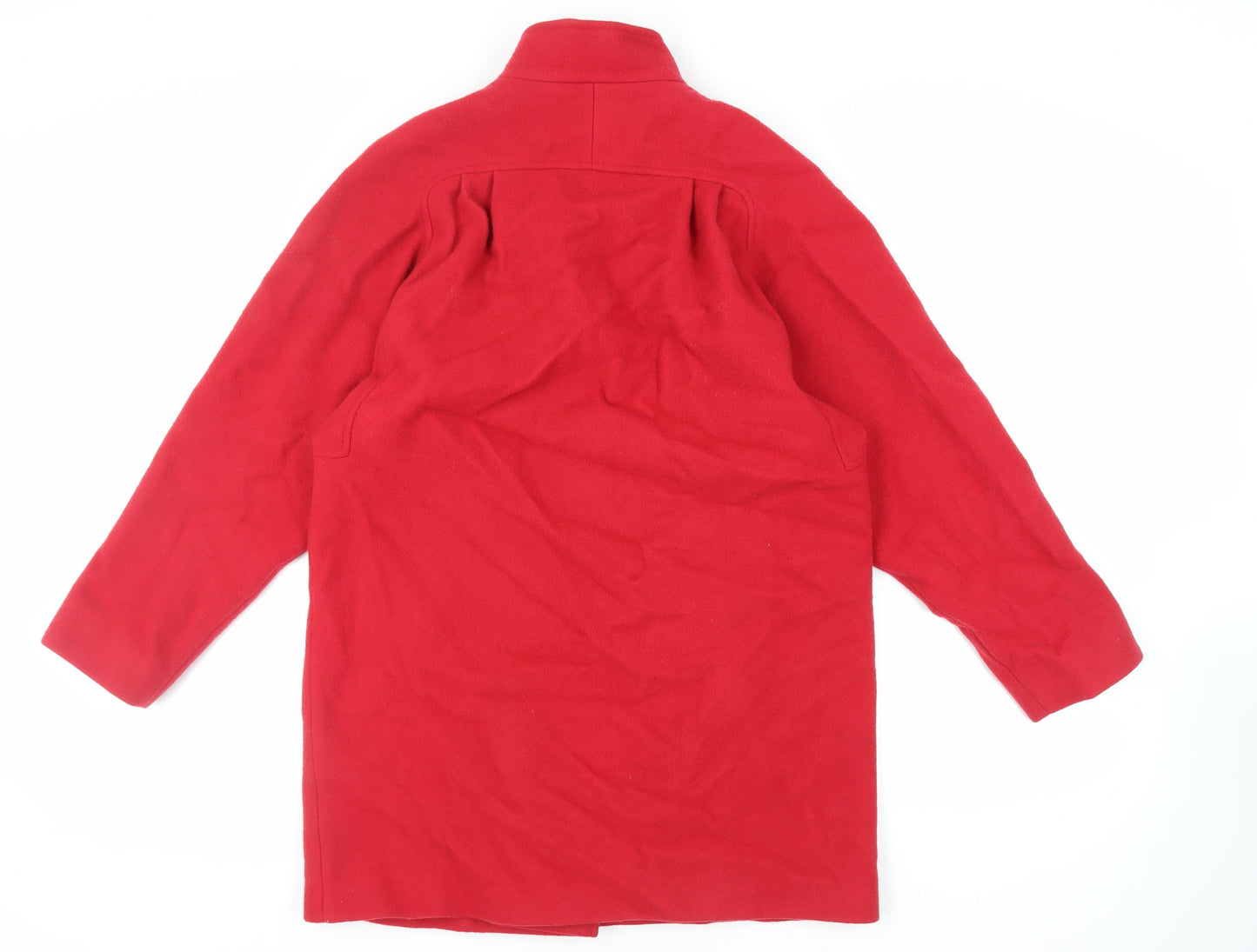 St Michael Womens Red Overcoat Coat Size 10 Button - Vintage