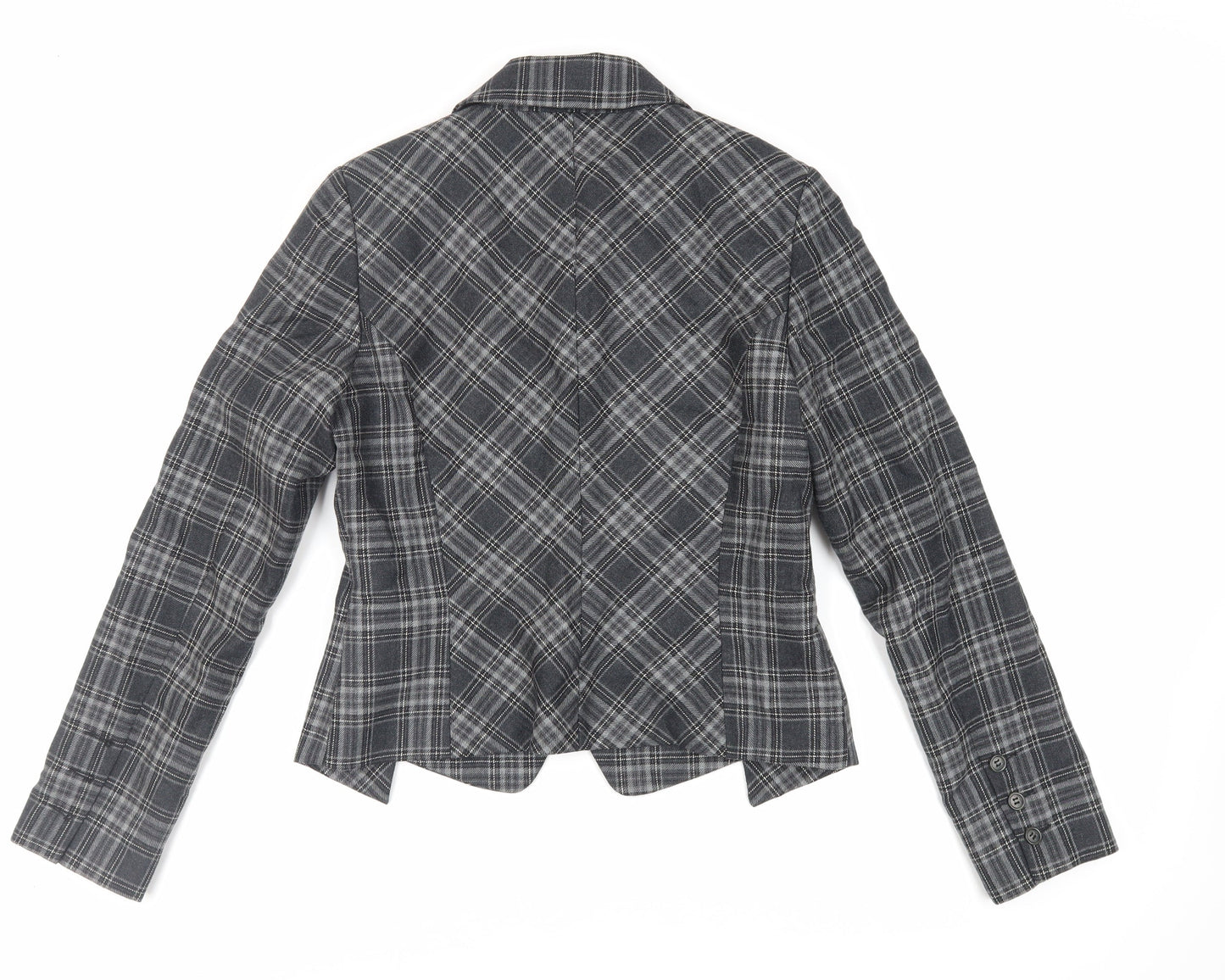Avidita Womens Grey Plaid Jacket Blazer Size 14 Button