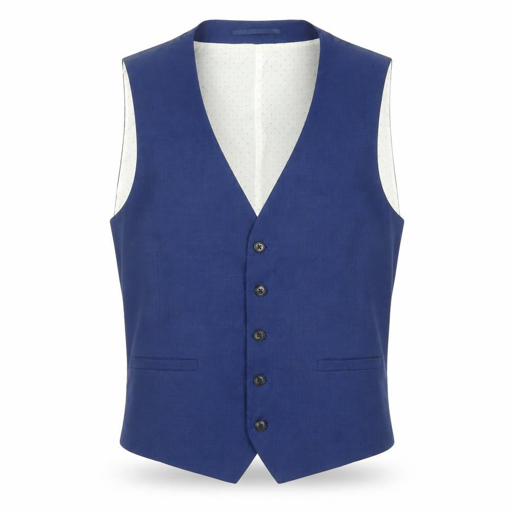 Burton Mens Blue Polyester Jacket Suit Waistcoat Size 44 Regular