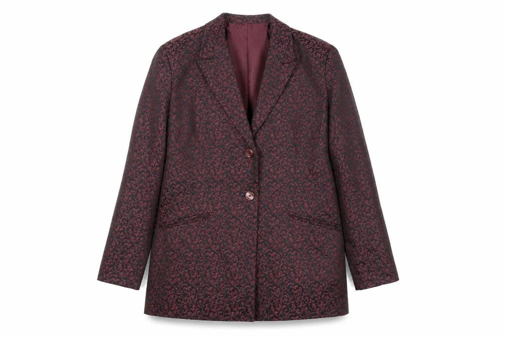 Sparklers Womens Purple Paisley Jacket Blazer Size 14 Button - Longline