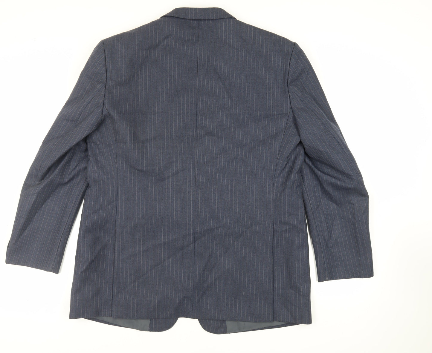 Pierre Marcel Mens Blue Striped Wool Jacket Suit Jacket Size 46 Regular