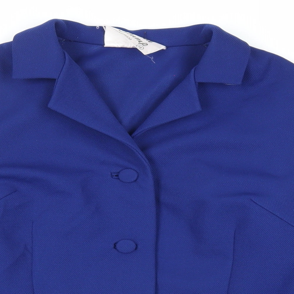 Richard Stump Womens Blue Jacket Blazer Size 14 Button - Vintage