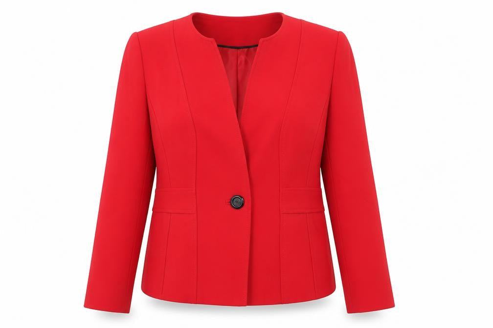 Country Casuals Womens Red Jacket Blazer Size 14 Button