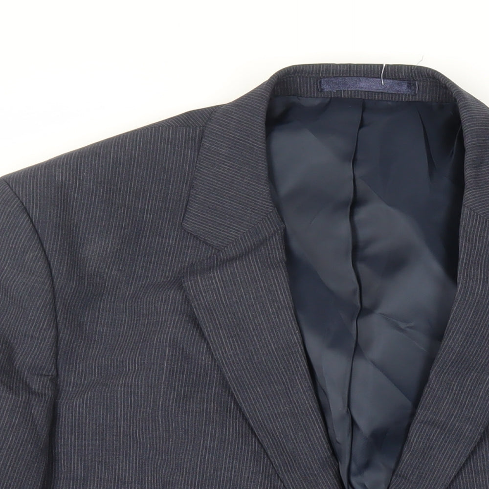 Hammond & Co. Mens Blue Striped Wool Jacket Suit Jacket Size 46 Regular