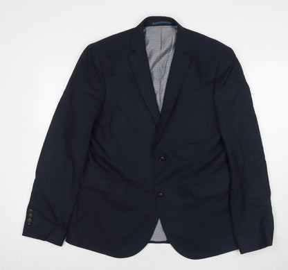 Next Mens Blue Polyester Jacket Suit Jacket Size 42 Regular