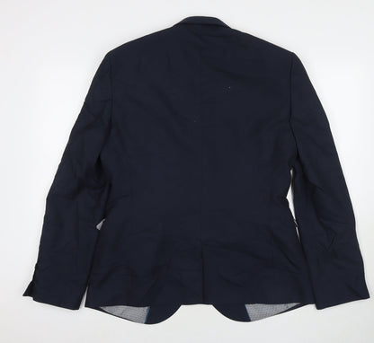 Next Mens Blue Polyester Jacket Suit Jacket Size 42 Regular