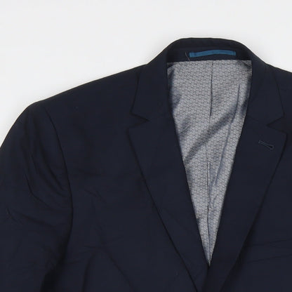 Next Mens Blue Polyester Jacket Suit Jacket Size 42 Regular