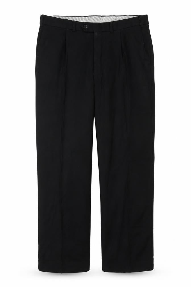 Marks & Spencer Mens Black Polyester Trousers Size 36 in L31 in Regular Zip