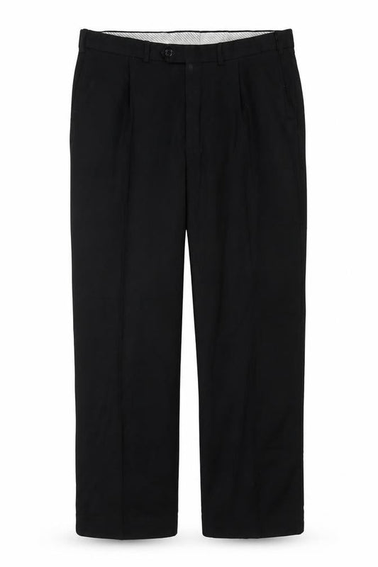 Marks & Spencer Mens Black Polyester Trousers Size 36 in L31 in Regular Zip