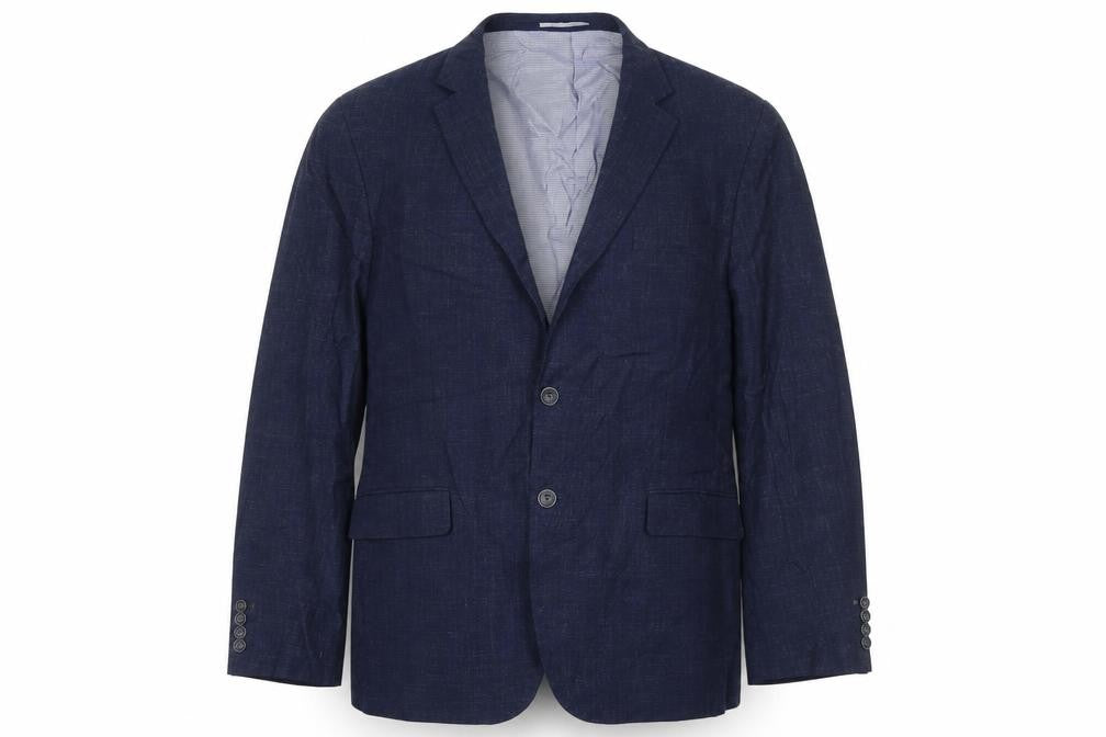 Robert Bunney Mens Blue Polyester Jacket Suit Jacket Size 44 Regular