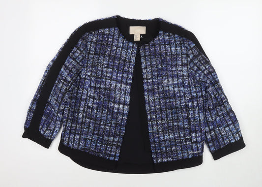 H&M Womens Blue Jacket Blazer Size 8 Buckle