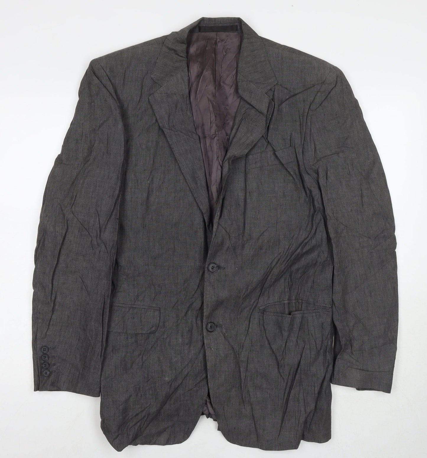 Marks and Spencer Mens Grey Linen Jacket Suit Jacket Size 40 Regular