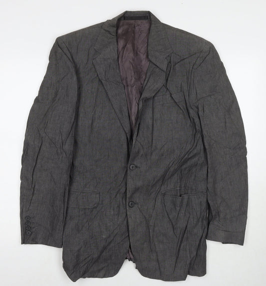 Marks and Spencer Mens Grey Linen Jacket Suit Jacket Size 40 Regular