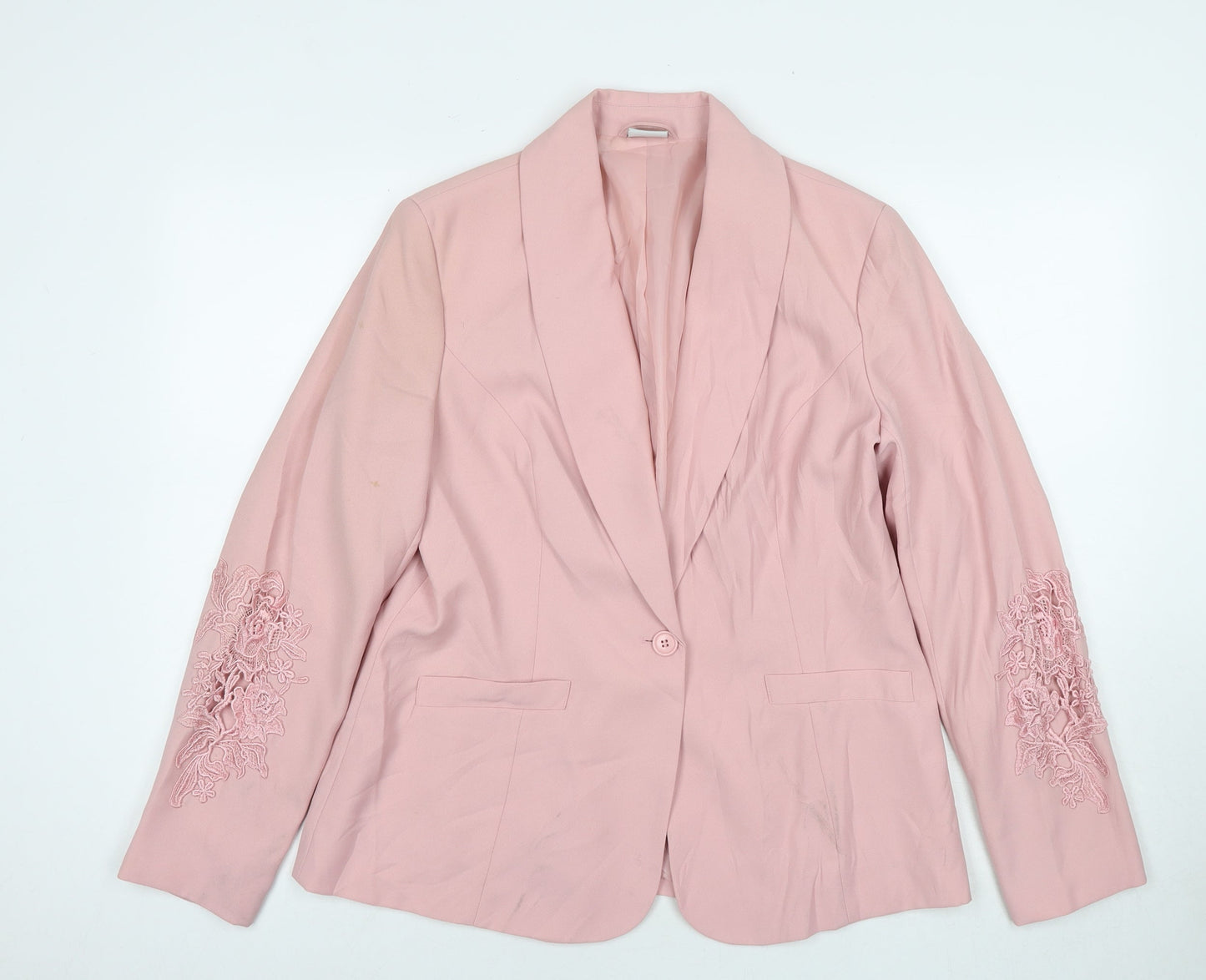 Together Womens Pink Jacket Blazer Size 14 Button
