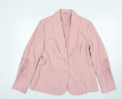 Together Womens Pink Jacket Blazer Size 14 Button