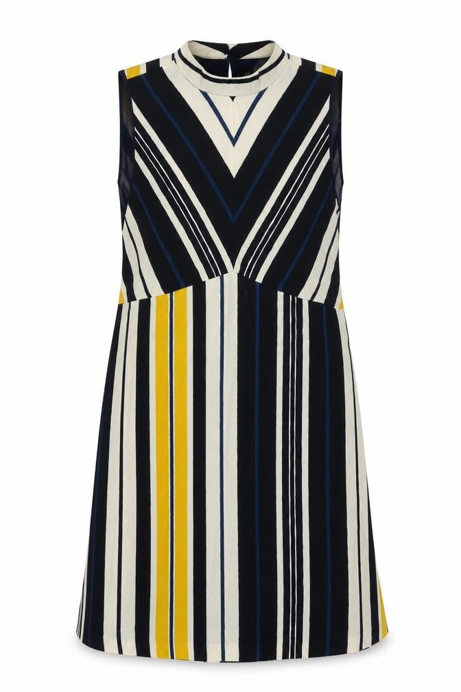 Zara Womens Multicoloured Striped Polyester A-Line Size S Round Neck Pullover