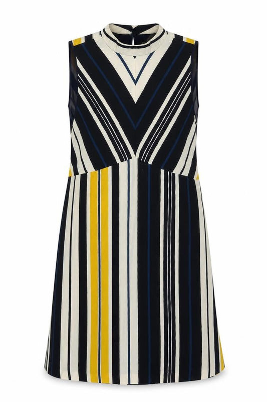 Zara Womens Multicoloured Striped Polyester A-Line Size S Round Neck Pullover