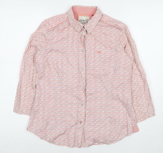 Esprit Womens Multicoloured Floral Cotton Basic Button-Up Size 10 Collared