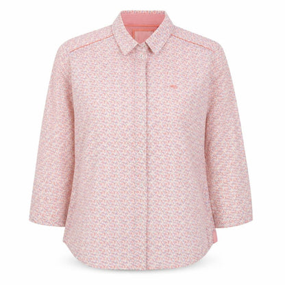 Front view of ESPRIT women’s multicoloured floral cotton basic button-up, size UK 10, collared